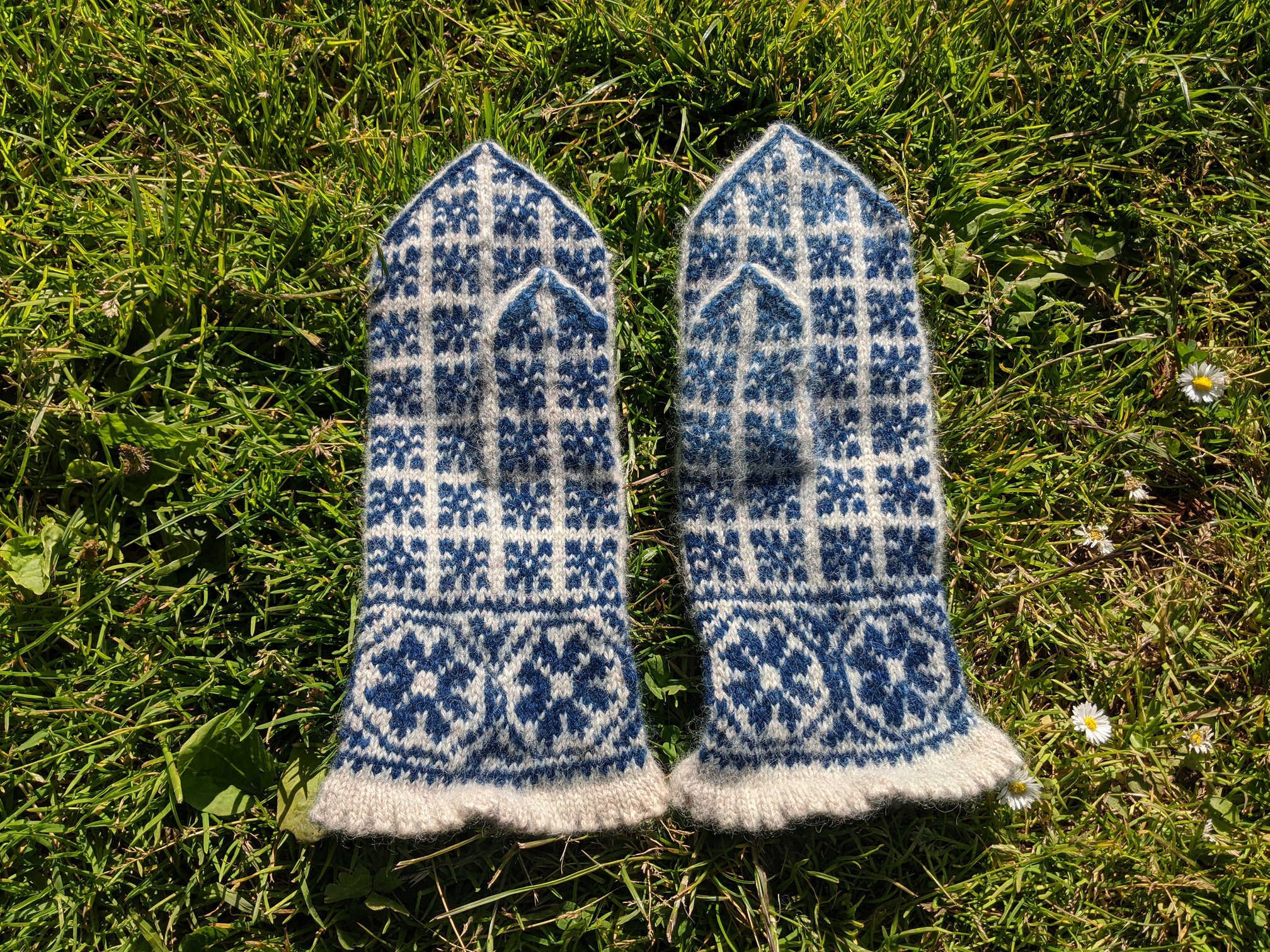 front view of mittens